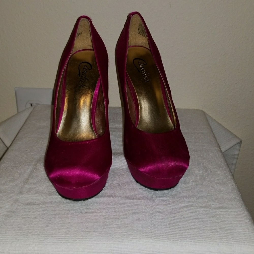 Hot pink heels.
